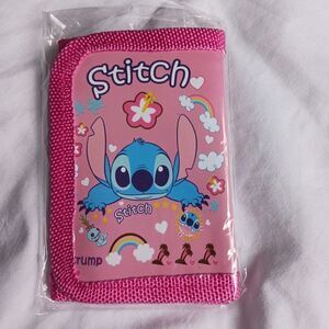 little girls pink stitch wallet